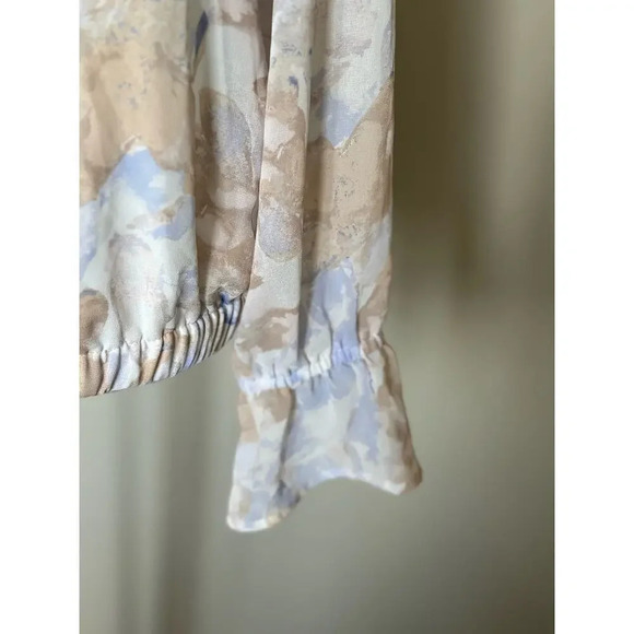 Nine West Floral Blouse Pastel Size Medium Summer Lightweight - Picture 6 of 8